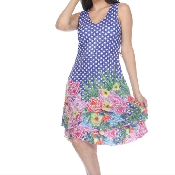 Carine Darcy Dress Summer Garden Floral Burnout Dress A-Line Burnout Polkadot - Picture 1 of 16